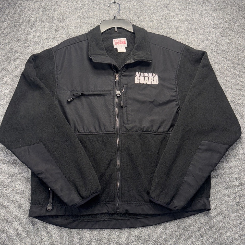 National Guard Full Zip Fleece Jacket Black Men's Size Medium Full Zip